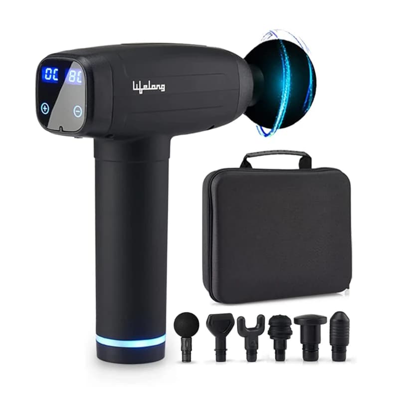 Lifelong LLGM09 Gun Massager with 6 Heads and 30 Speed Levels
