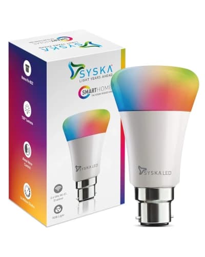 6. Syska 7W B22D - Most Affordable B22 Smart Bulb