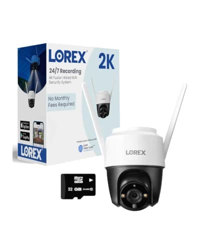 7. Lorex 2K Pan-Tilt Outdoor WiFi - Best Hardwired Pan-Tilt with Built-In Storage