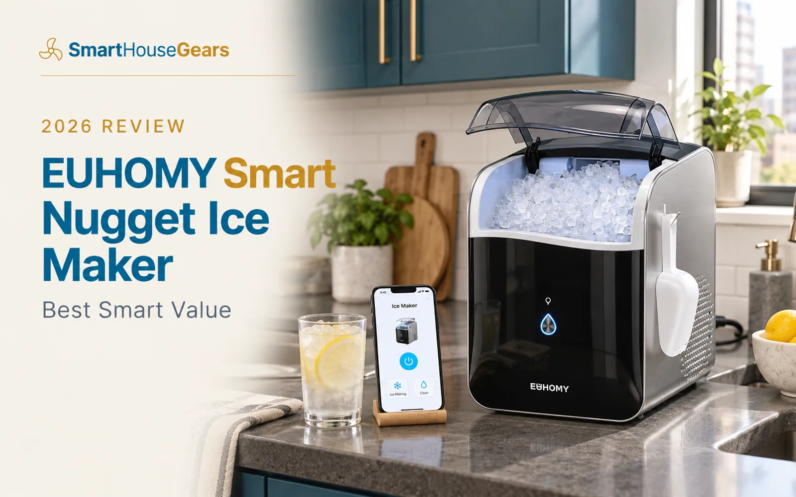 EUHOMY Smart Nugget Ice Maker