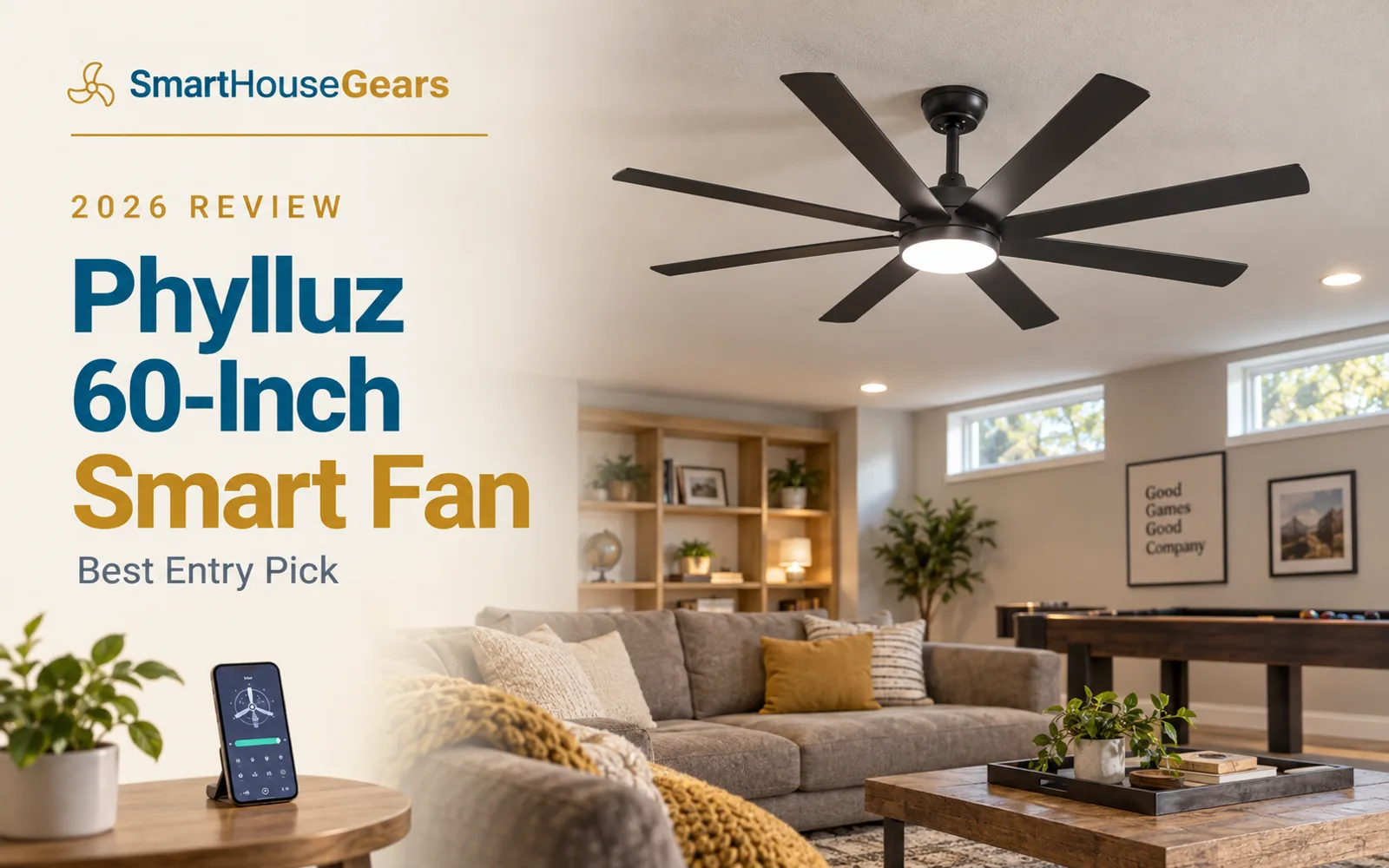 Phylluz 60-Inch Smart Fan